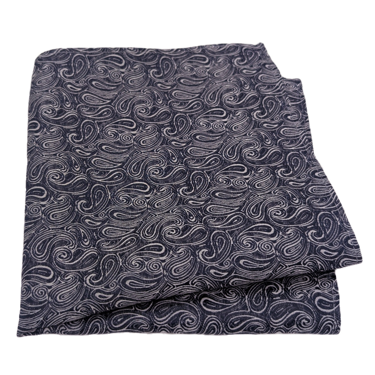 Navy Paisley Pocket Square