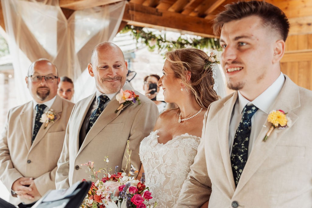 Navy & Sage Floral Wedding Tie