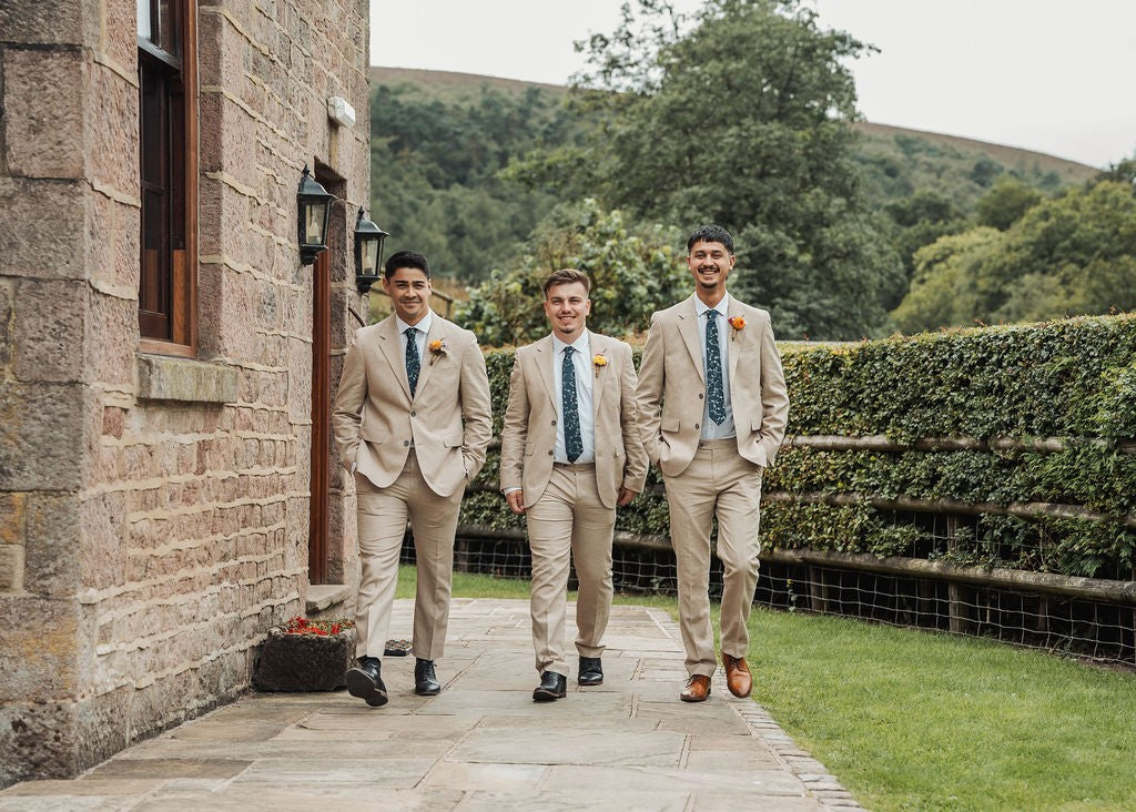 Navy & Sage Floral Wedding Tie
