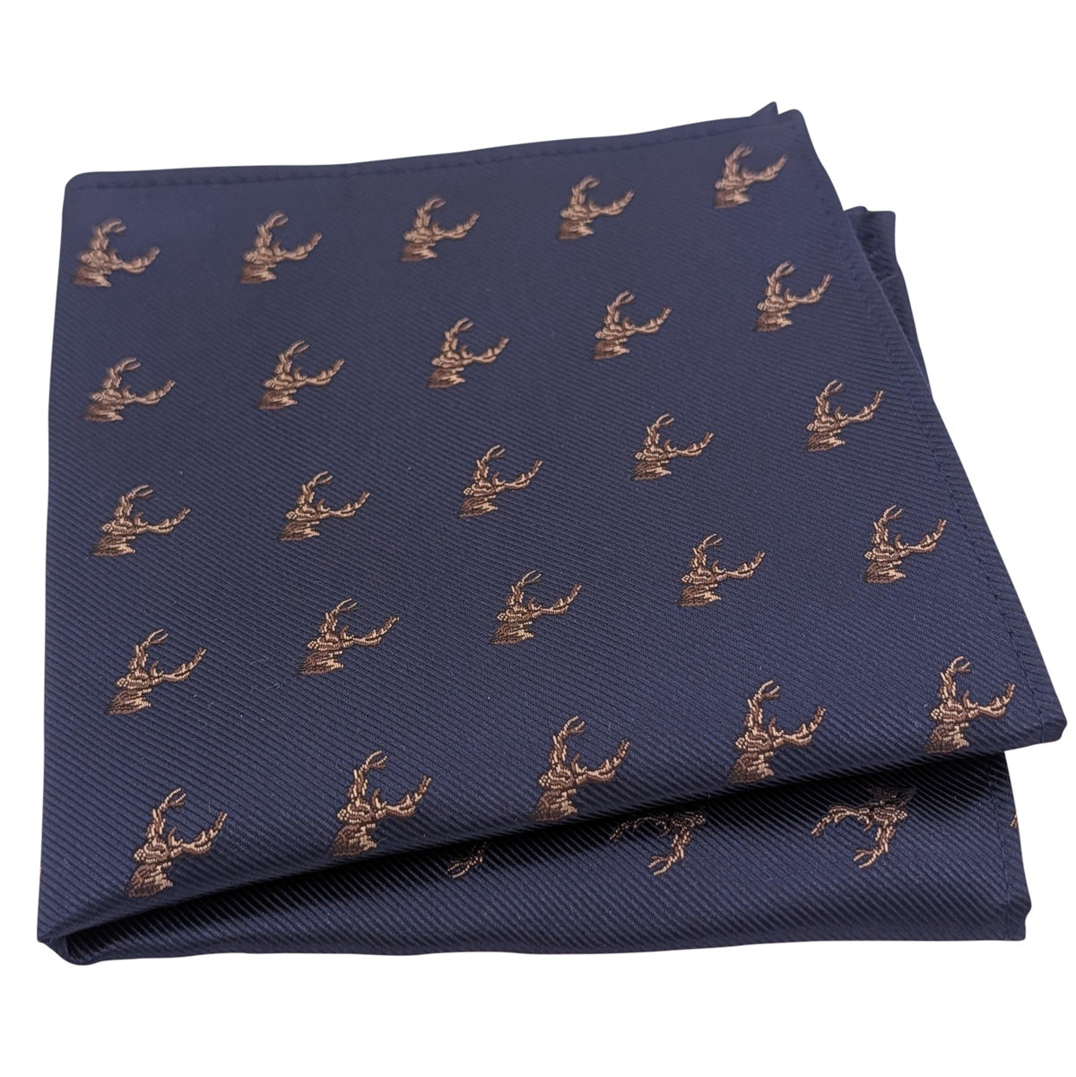 Navy Stags Pocket Square