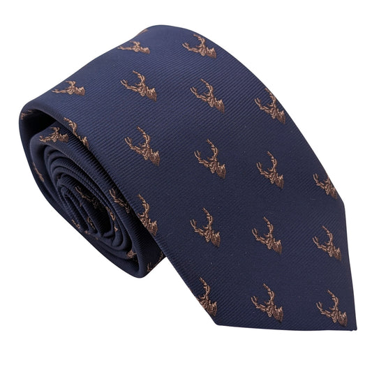 Navy Stags Wedding Tie
