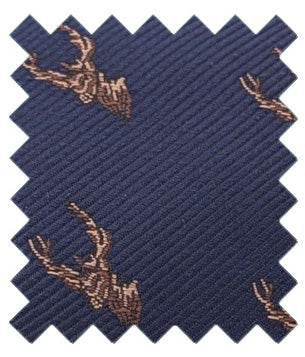 Navy Stags Wedding Tie Swatch