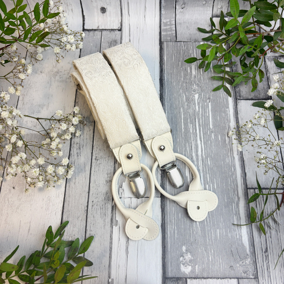 Neat Ivory Paisley Braces