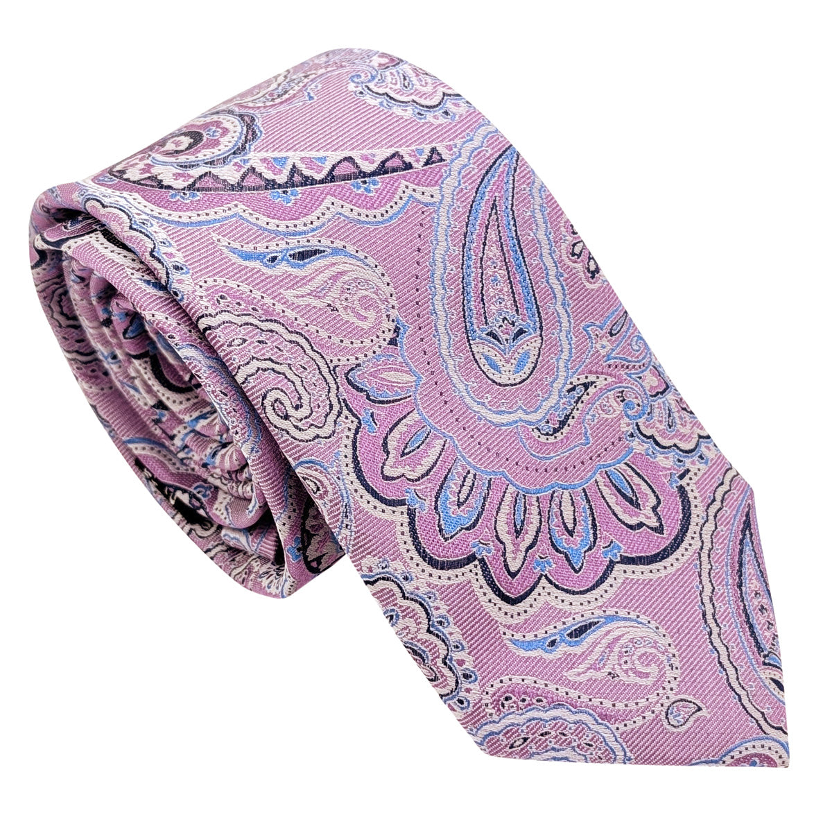Neon-Pink-Paisley-Silk-Wedding-Tie