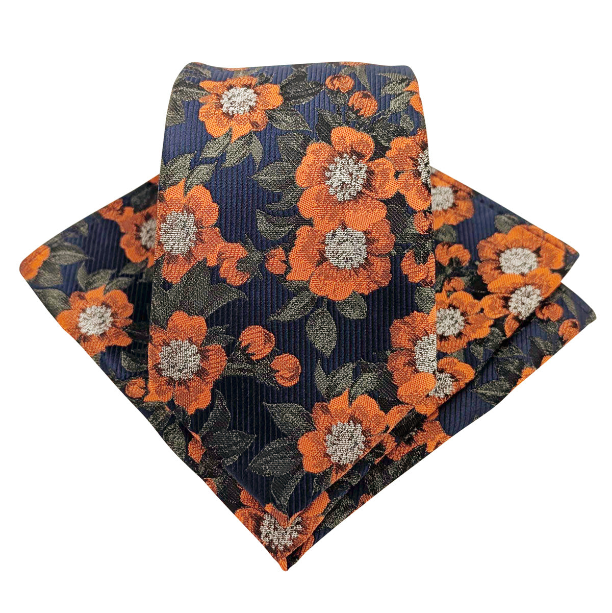 Orange-Daisies-Wedding-Tie-and-Pocket-Square