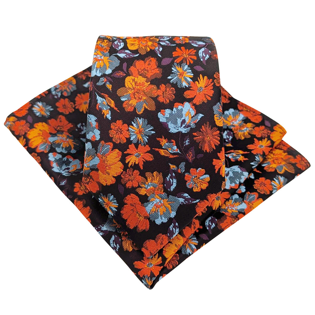 Orange-Flowers-Wedding-Tie-and-Pocket-Square