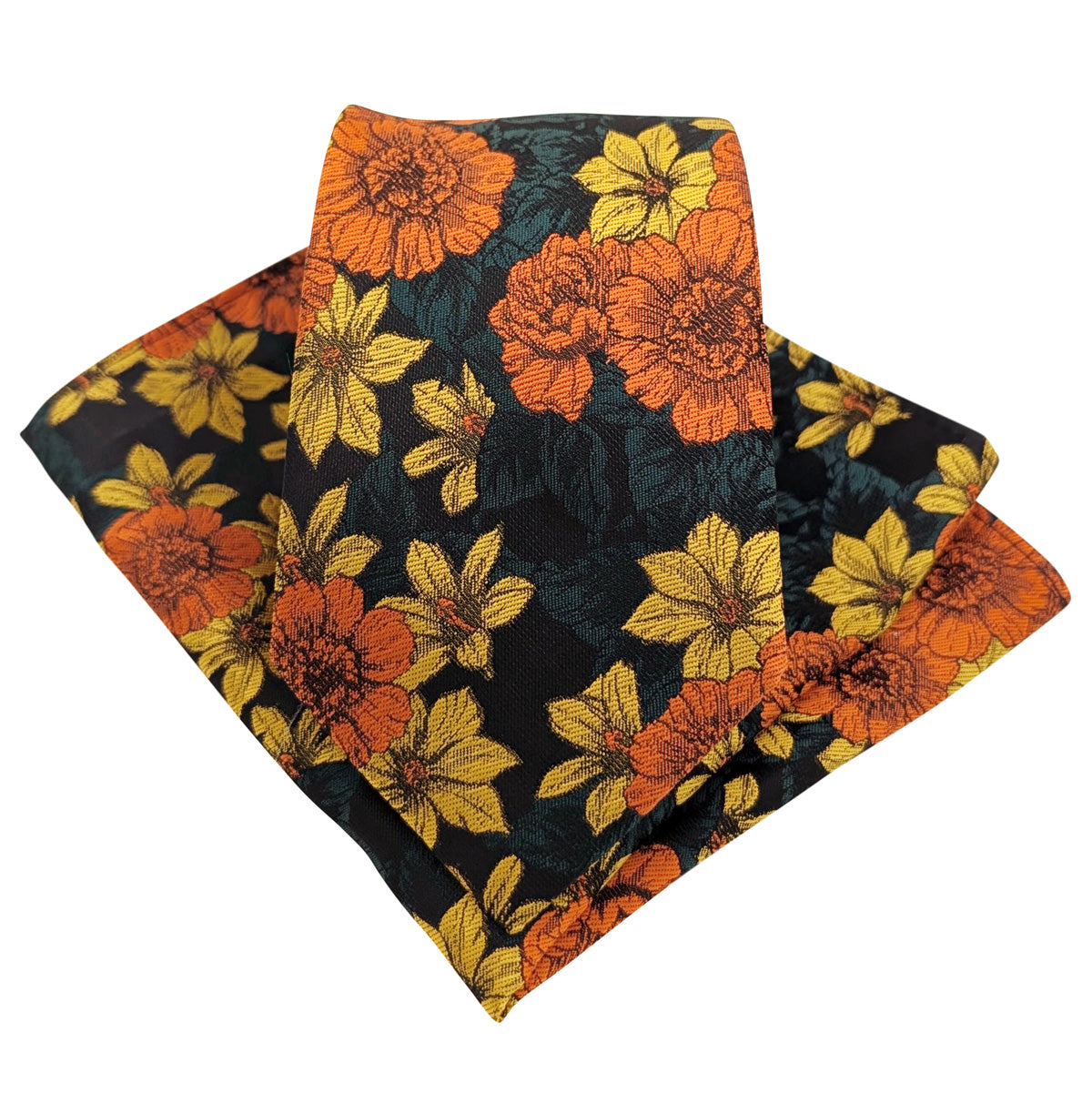 Orange-Marigolds-Wedding-Tie-and-Pocket-Square