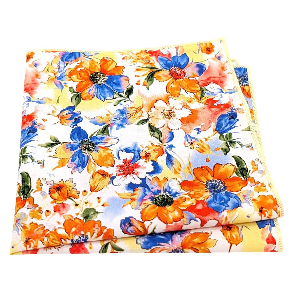 Orange-_-Blue-Floral-Cotton-Pocket-Square
