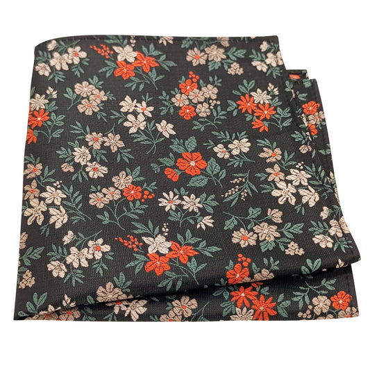Orange-_-Green-Ditsy-Floral-Pocket-Square