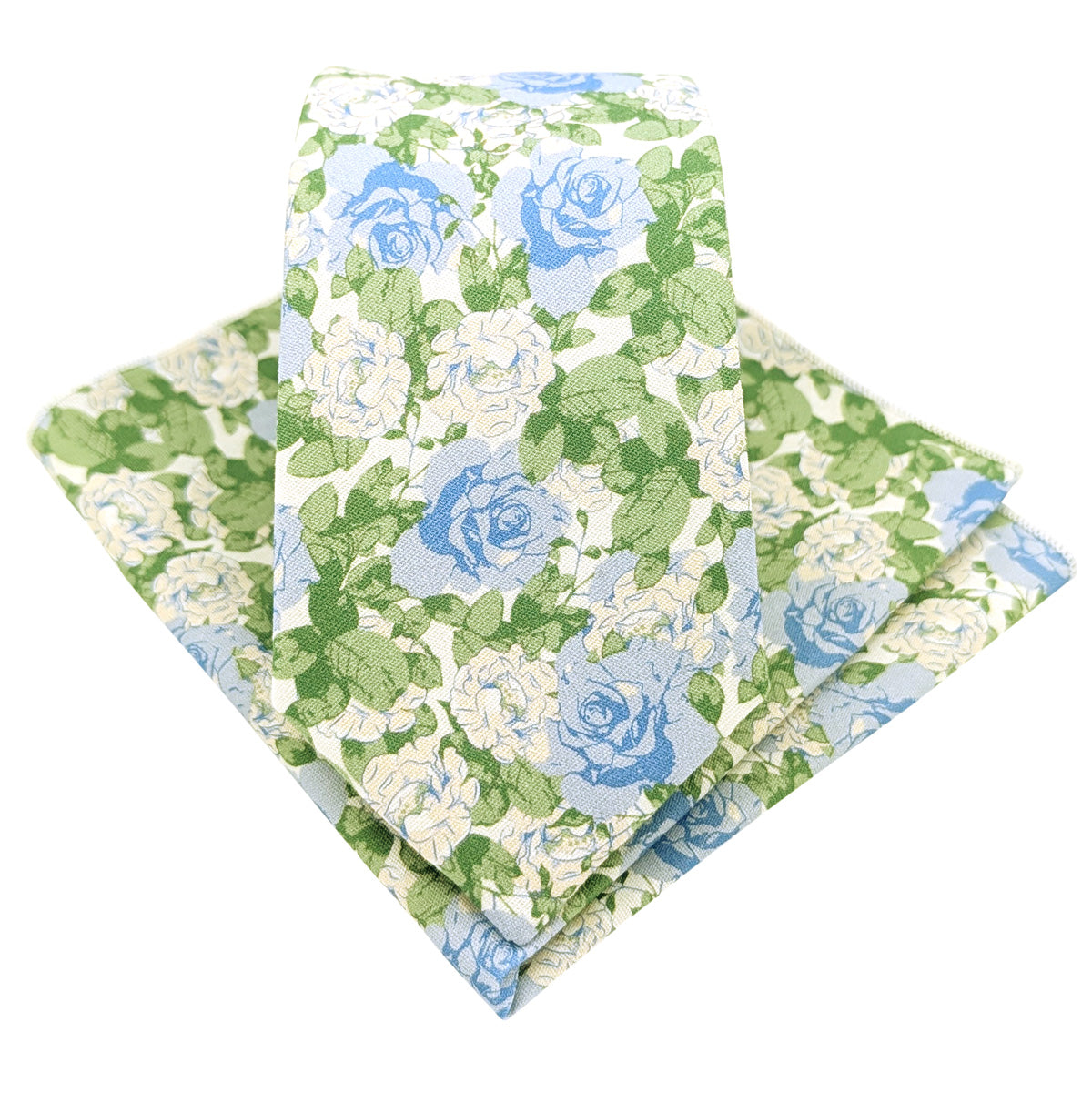 Pale-Blue-Roses-Cotton-Tie-and-Pocket-Square-Set
