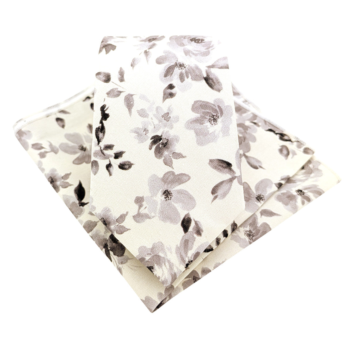 Pale-Ivory-Roses-Cotton-Tie-and-Pocket-Square-Set