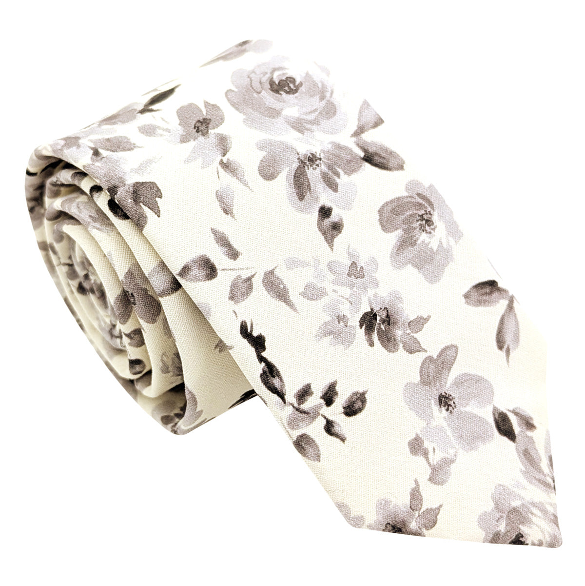 Pale-Ivory-Roses-Cotton-Wedding-Tie