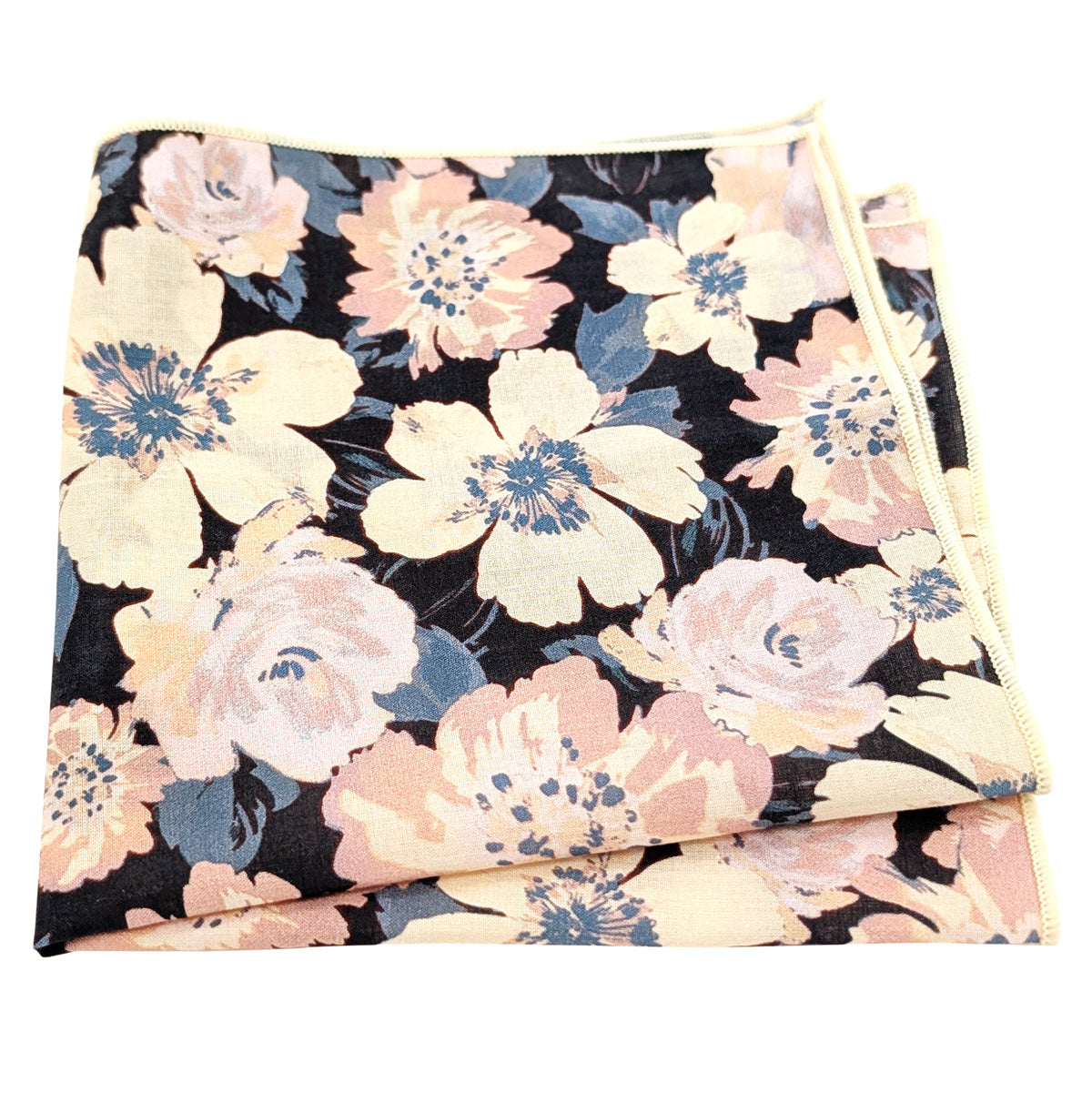 Peach-Flowers-Cotton-Pocket-Square