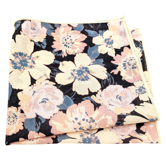 Peach-Flowers-Cotton-Pocket-Square