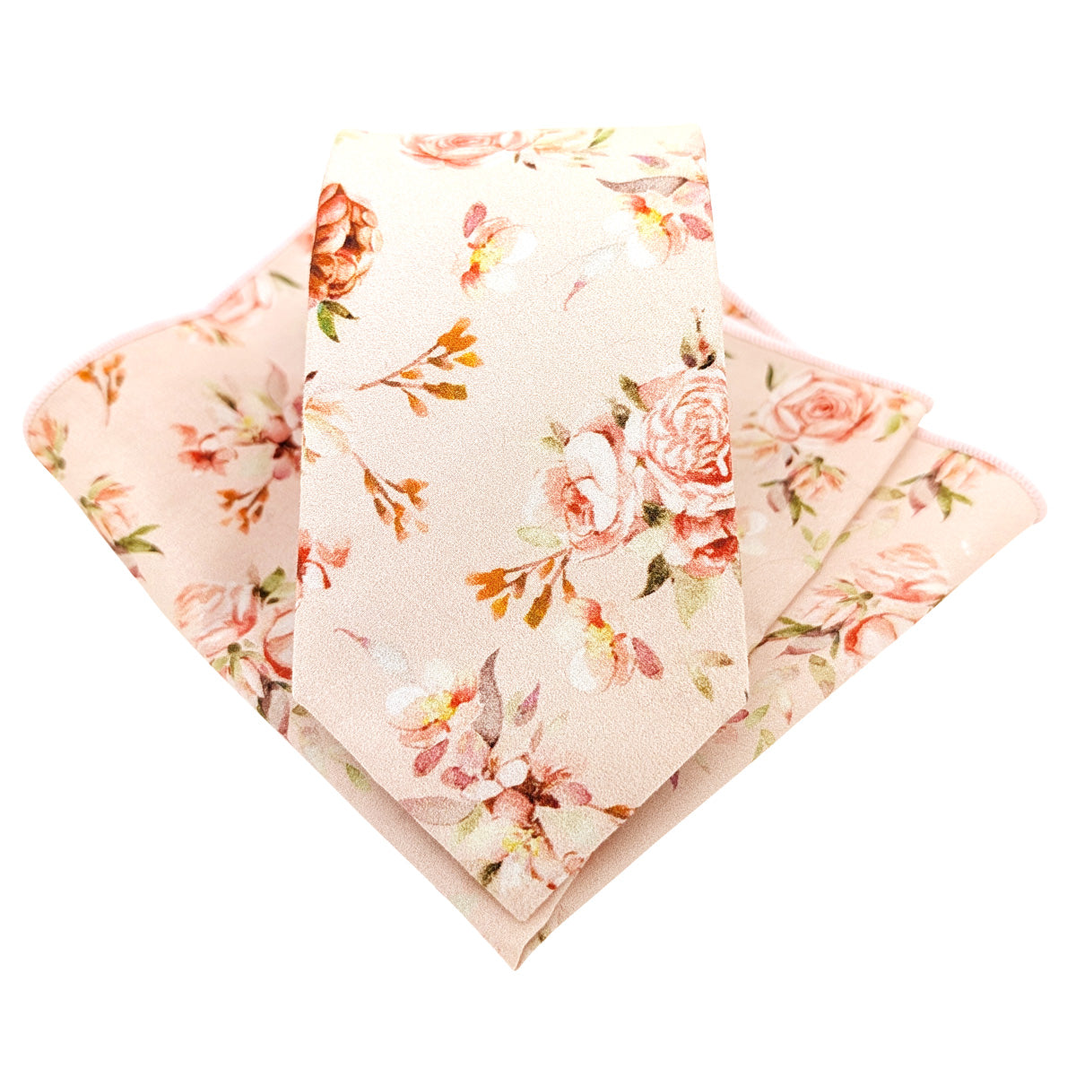 Peach-Roses-Cotton-Tie-and-Pocket-Square-set