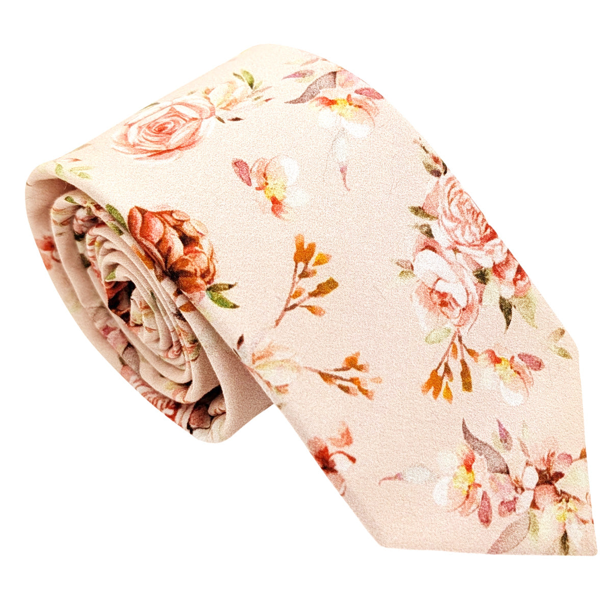 Peach-Roses-Cotton-Wedding-Tie