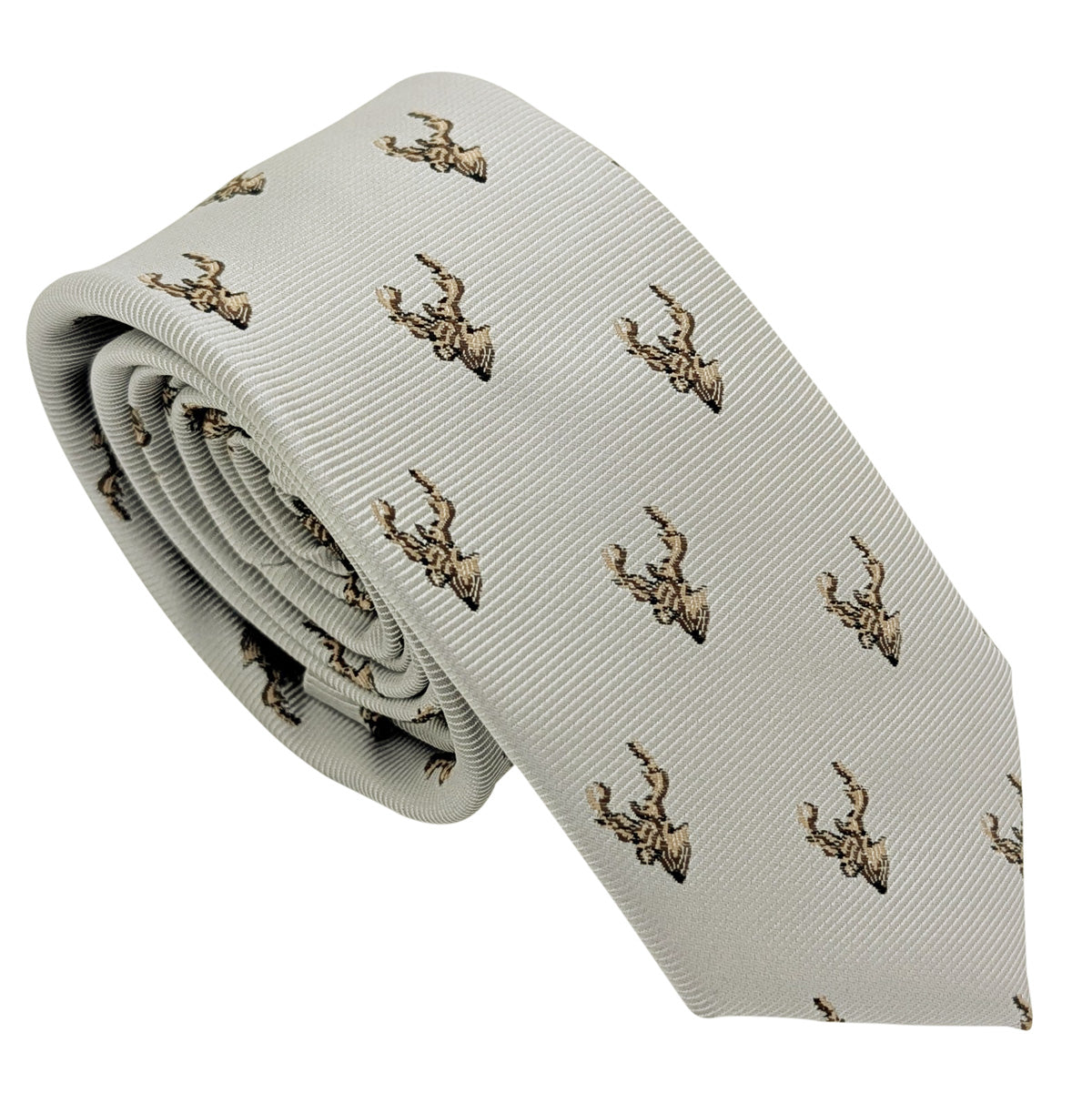 Pearl Grey Stags Boys Tie