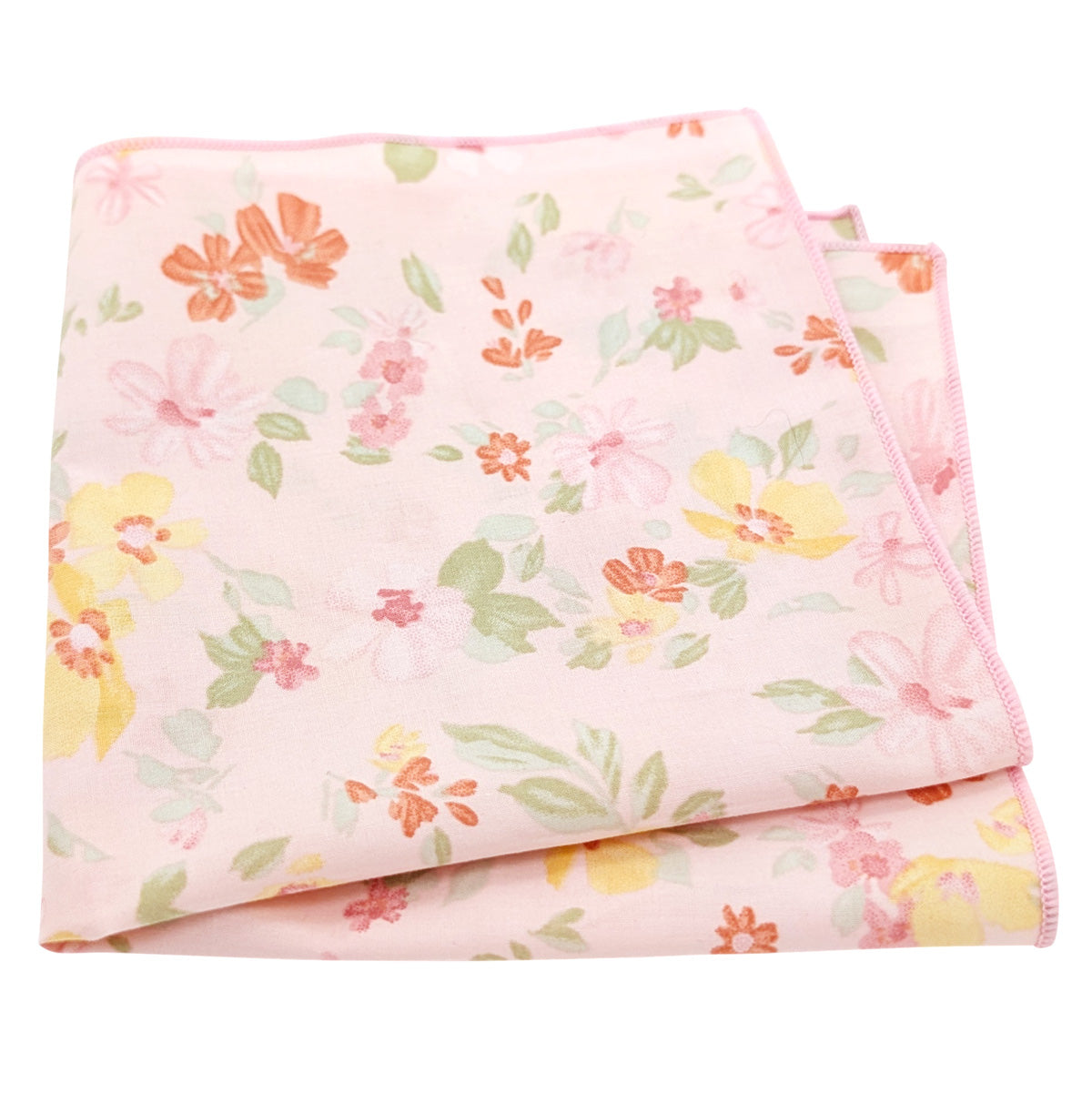 Pink-Delicate-Flowers-Cotton-Pocket-Square