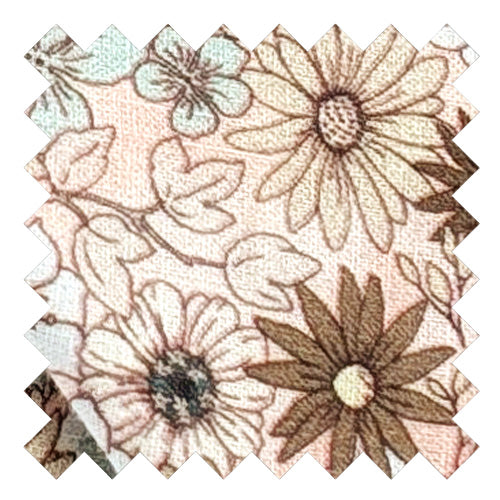 Pink Garden Flowers Cotton Wedding Swatch