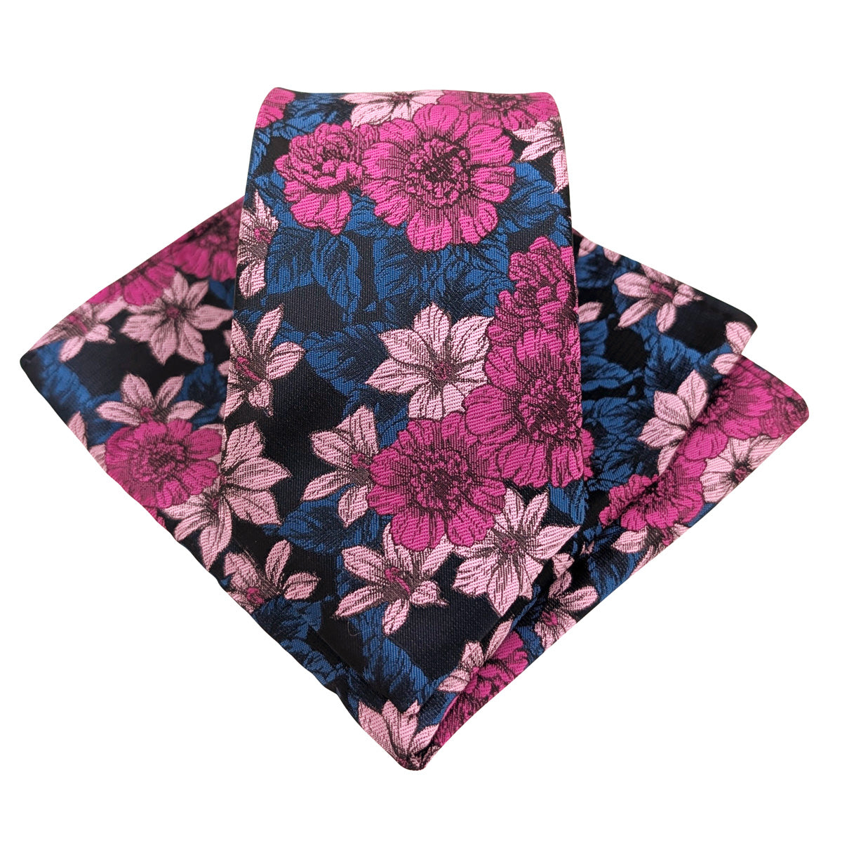 Pink-Marigolds-Wedding-Tie-and-Pocket-Square-Set
