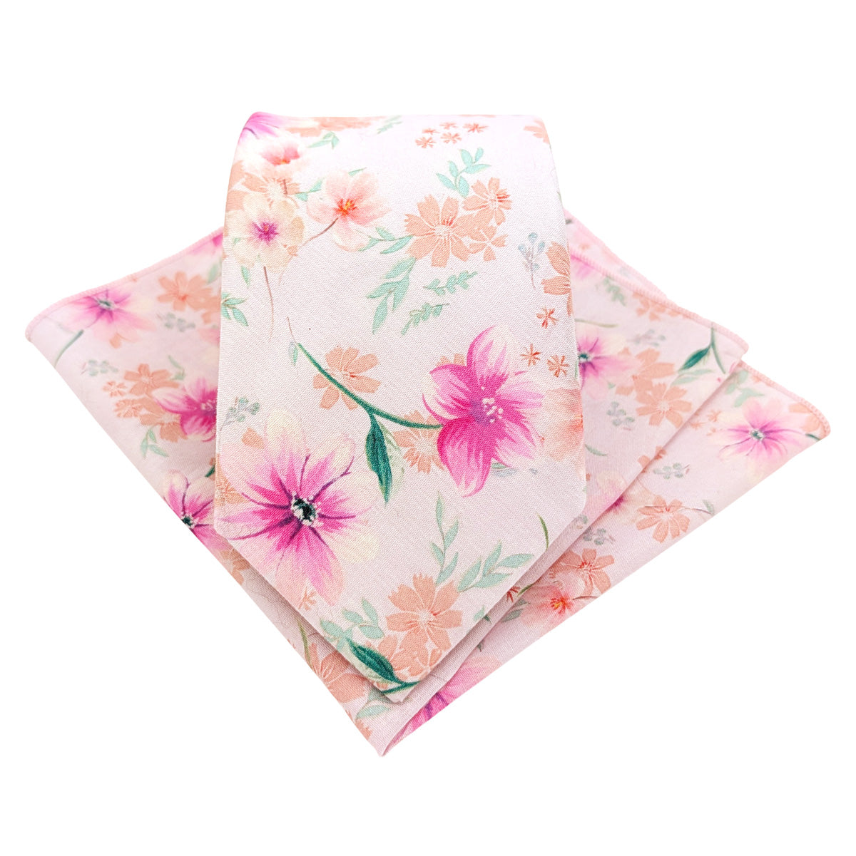 Pink-Posy-Cotton-Tie-and-pocket-square-set