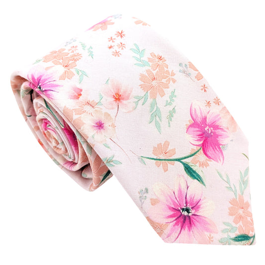 Pink-Posy-Cotton-Wedding-Tie