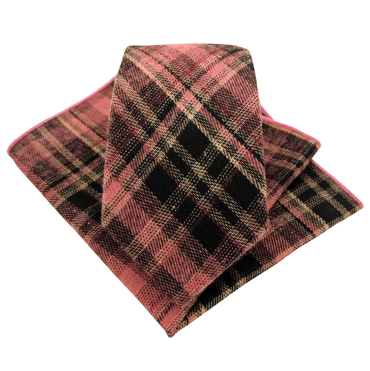 Pink-Tartan-Tie-and-pocket-square-set