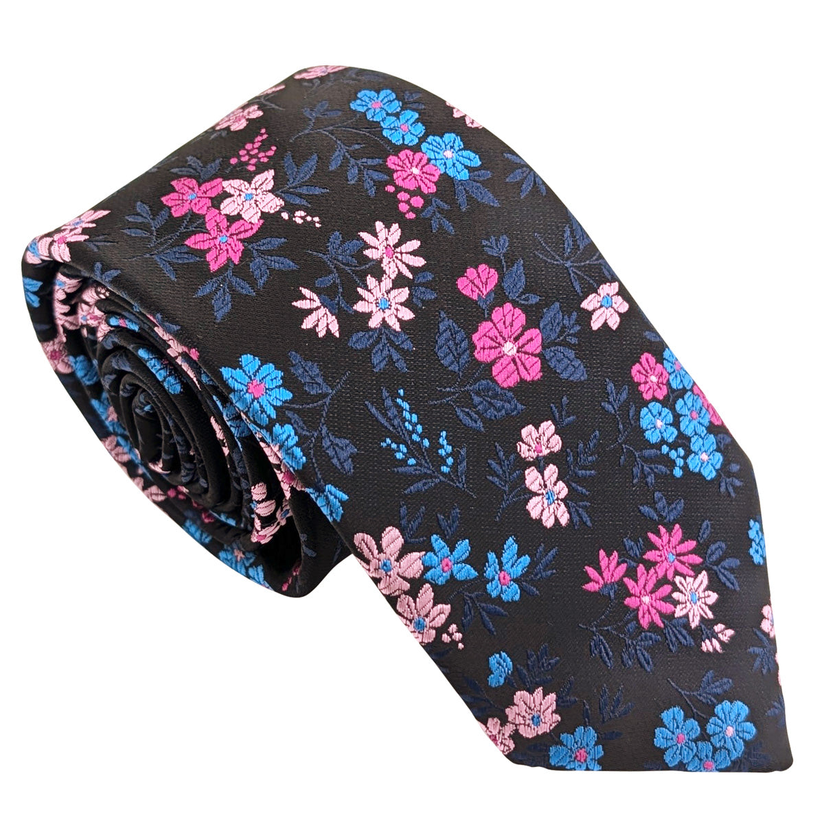 Pink-_-Navy-Ditsy-Floral-Wedding-Tie