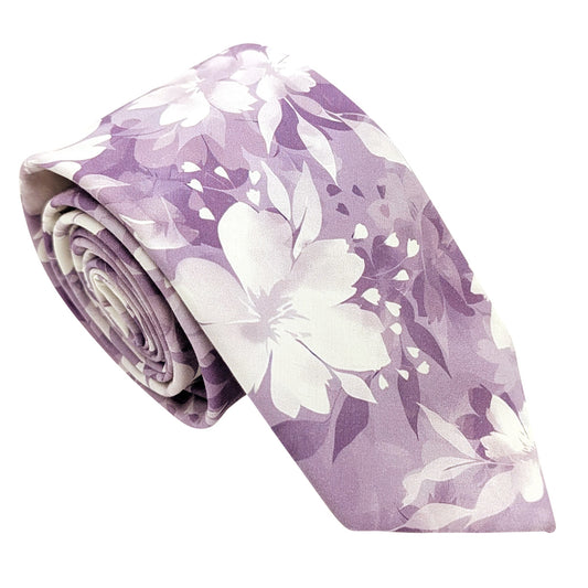 Purple-Petals-Cotton-Wedding-Tie