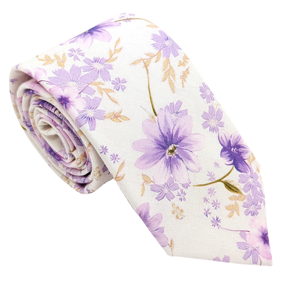 Purple-Posy-Cotton-Wedding-Tie