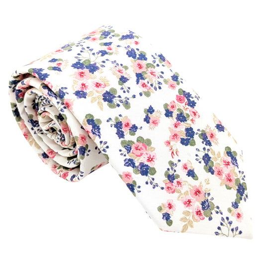 Purple-Primrose-Cotton-Wedding-Tie