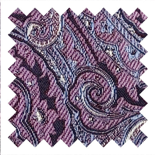 Purple & Sky Paisley Silk Wedding Swatch