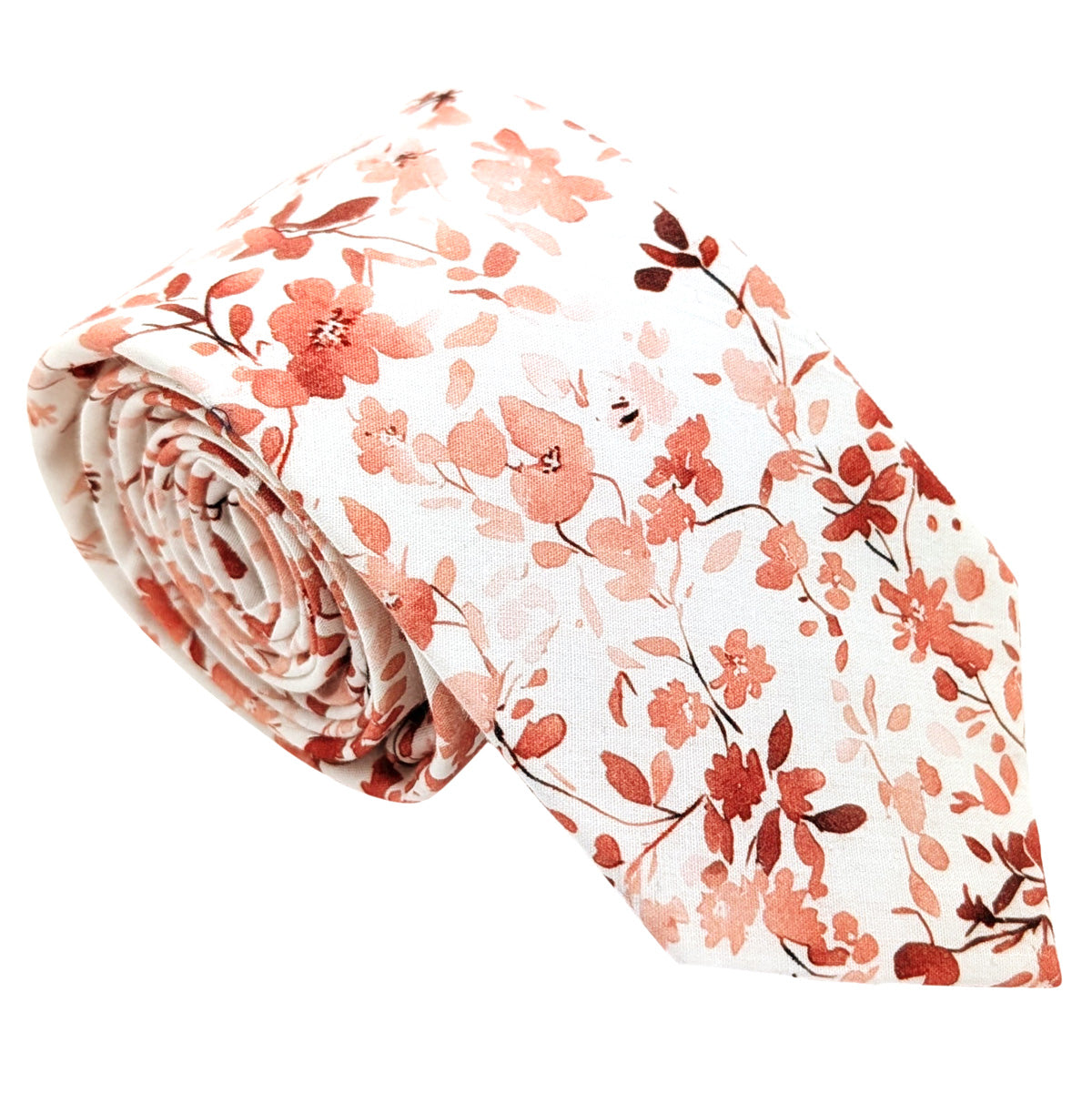 Red-Botanical-Cotton-Wedding-Tie
