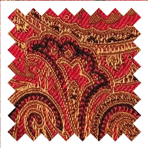 Red & Gold Paisley Silk Wedding Swatch