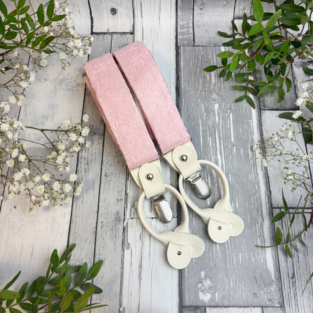 Rose Pink Paisley Braces