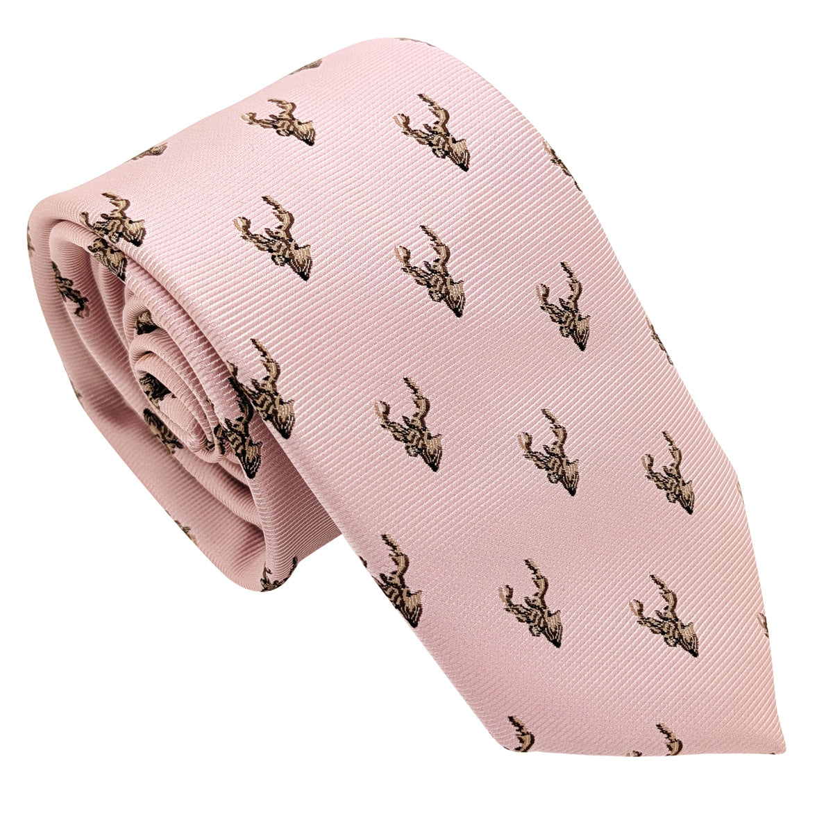 Rose Pink Stags Wedding Tie