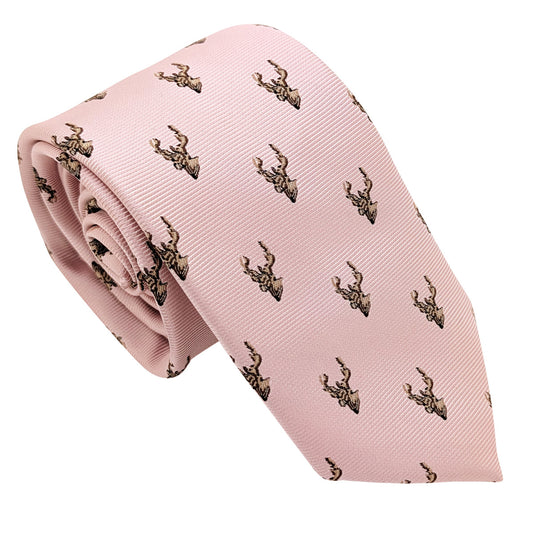 Rose Pink Stags Wedding Tie