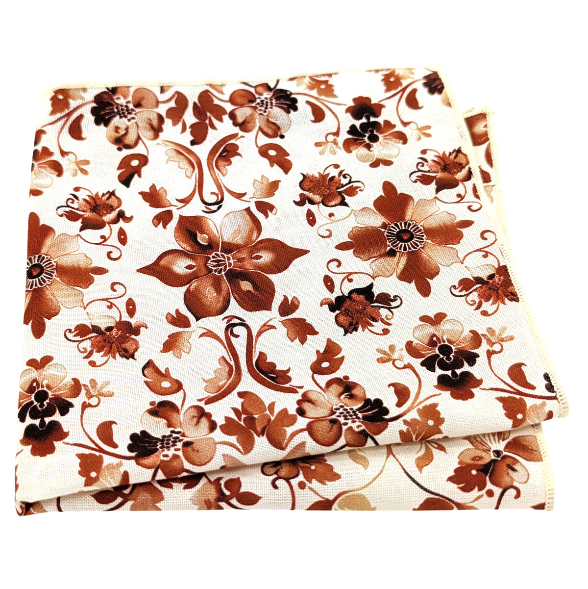 Rust-Vintage-Floral-Cotton-Pocket-square