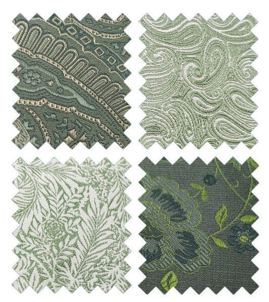 Patterned Sage Wedding Tie Swatch Pack