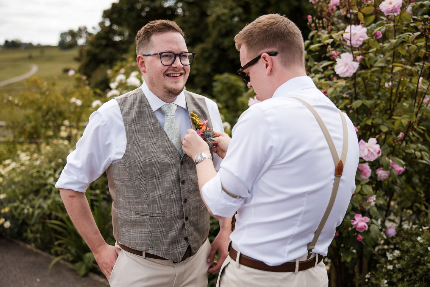 Sage & Silver Leaves Wedding Tie