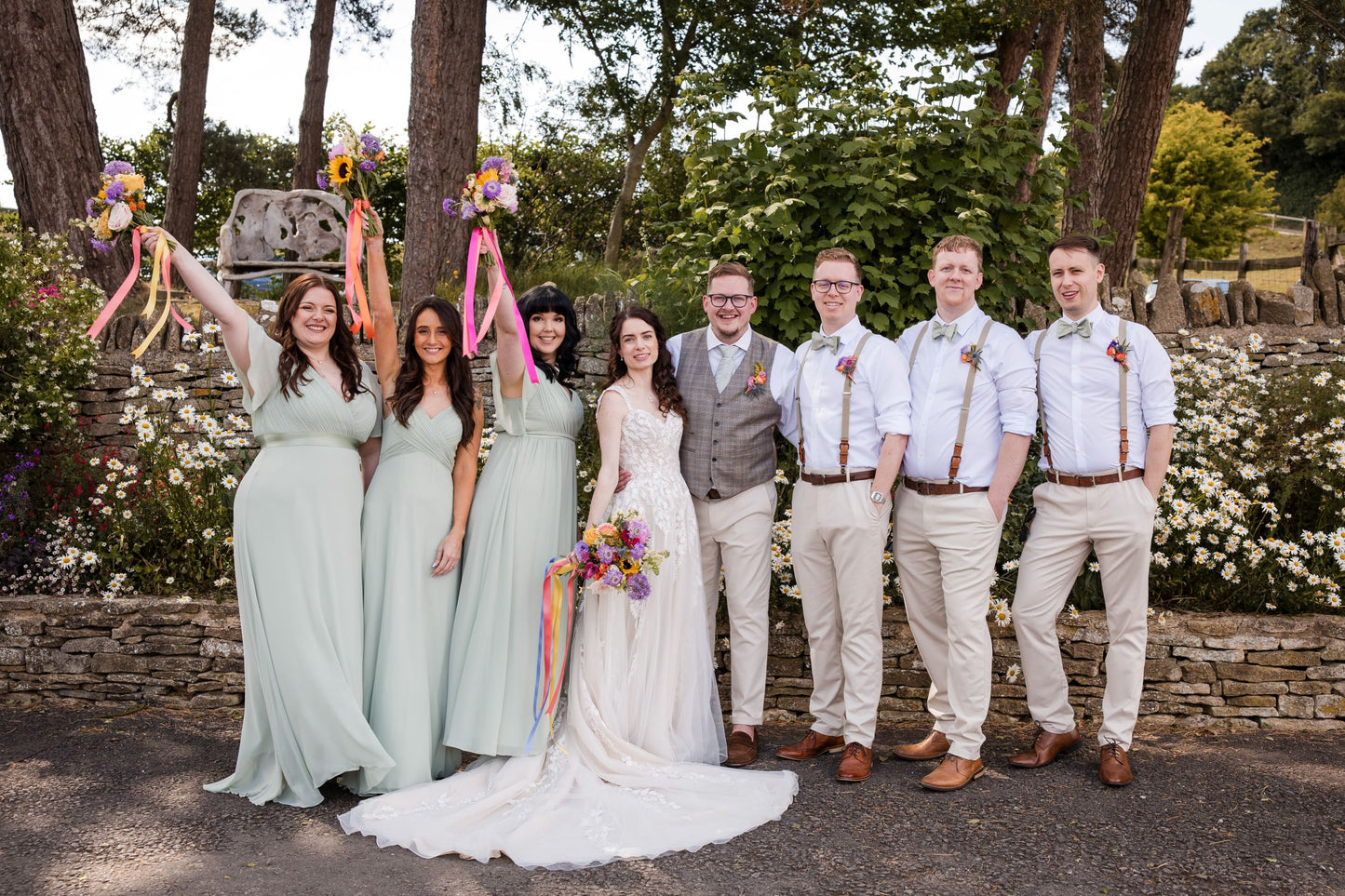 Sage & Silver Leaves Wedding Tie