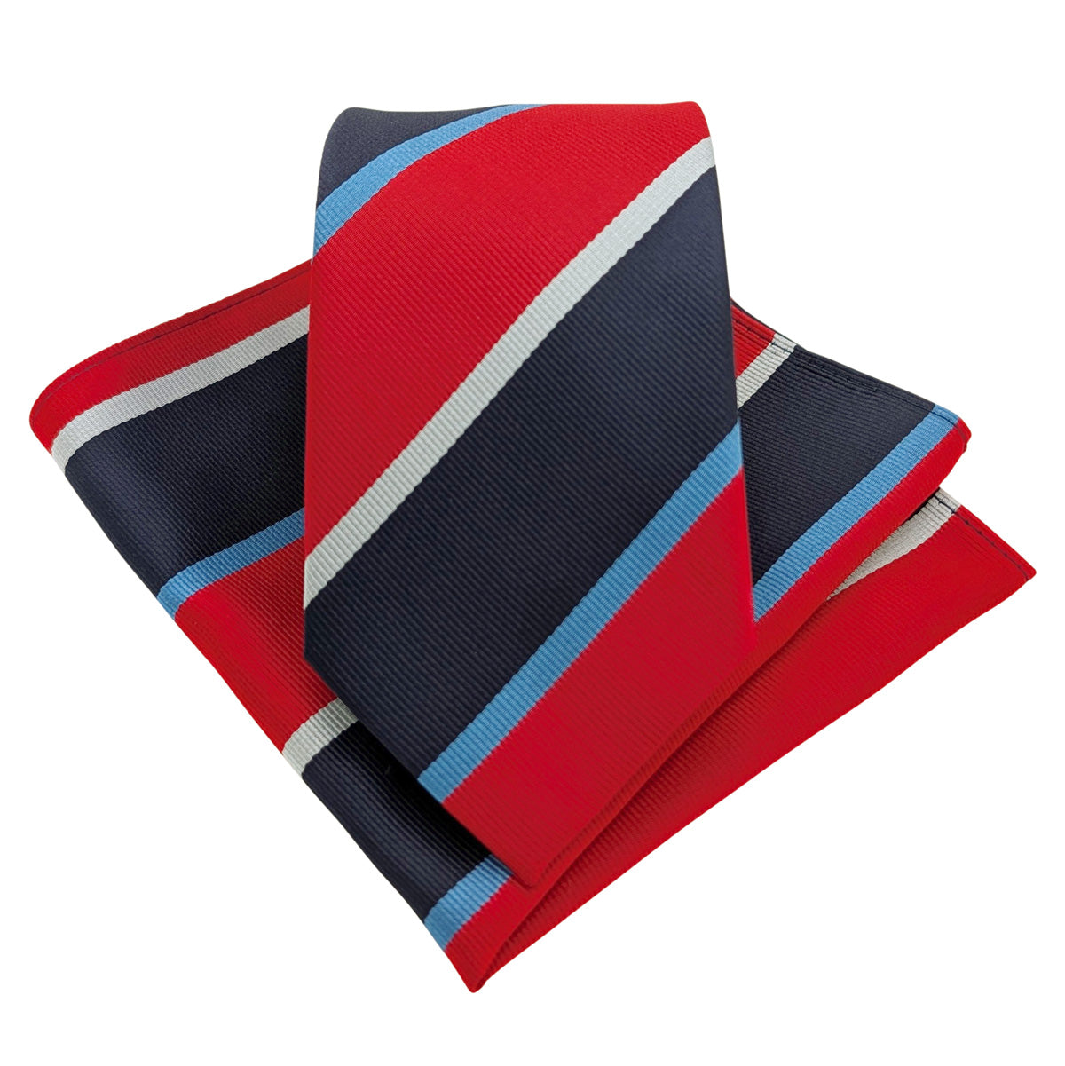 Scarlet Stripe Tie and Pocket Square Set