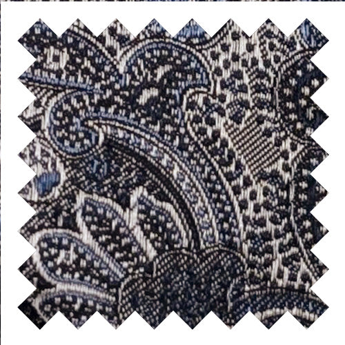Steel Blue Paisley Silk Wedding Swatch