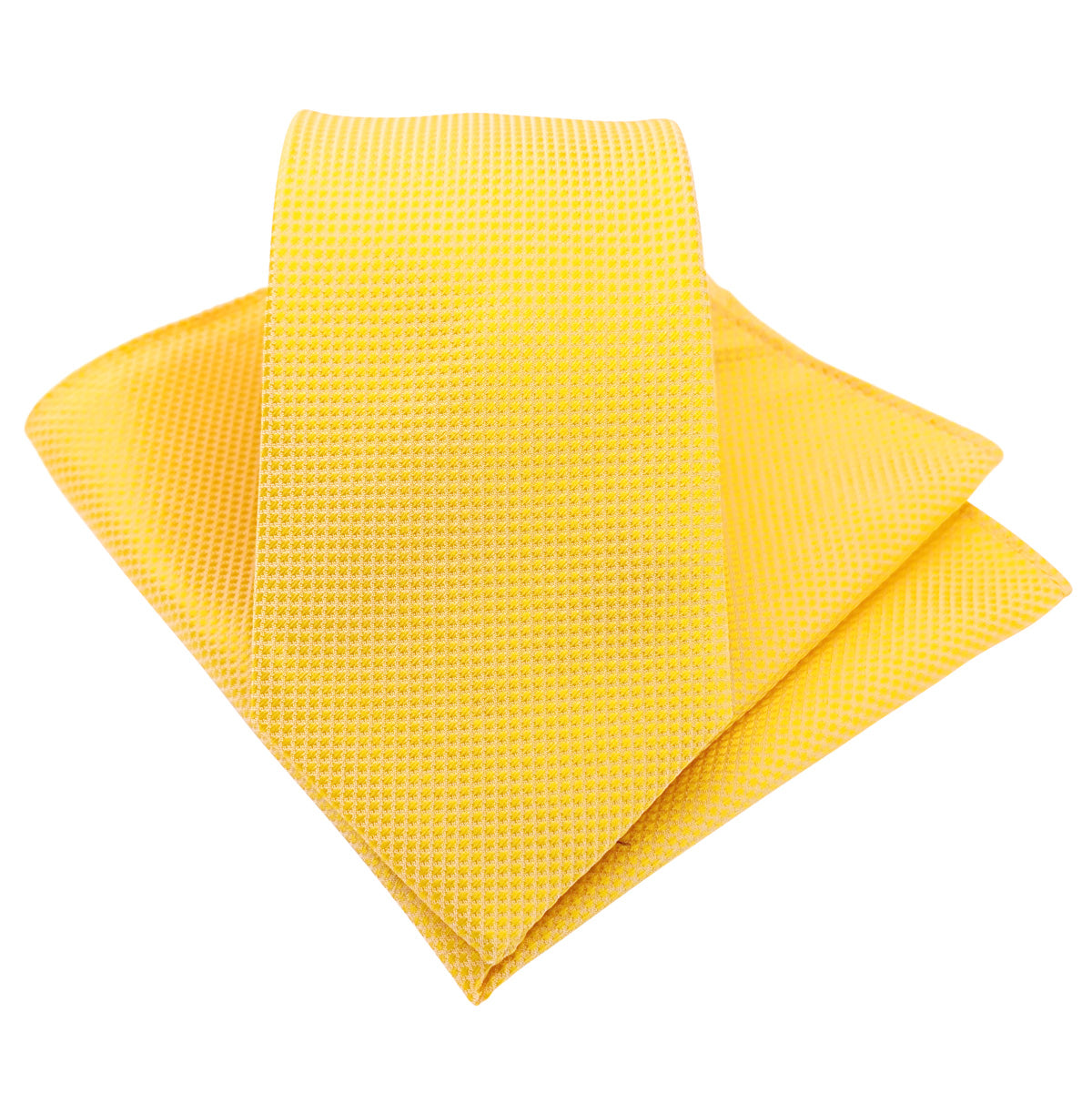 Sunflower Textured Wedding Tie and Pocket Square Set