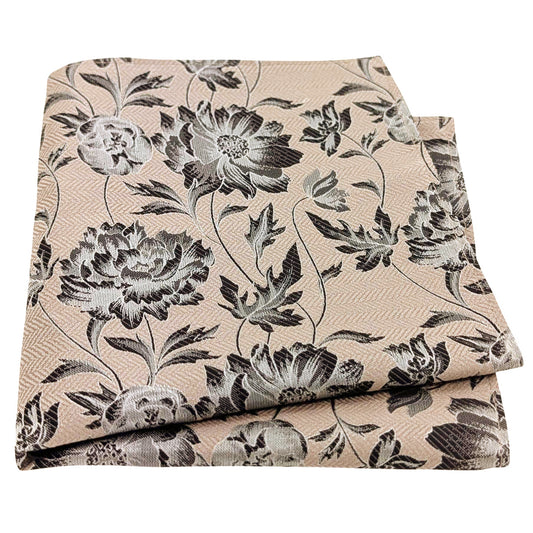 Tan-Floral-Pocket-Square