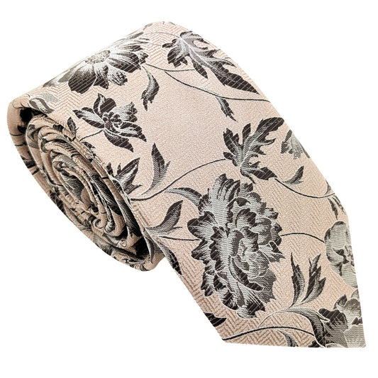 Tan-Floral-Wedding-Tie
