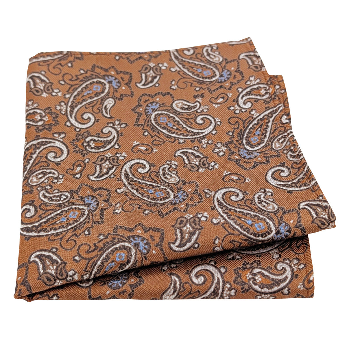 Tan-Paisley-Silk-Pocket-Square