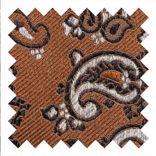 Tan Paisley Silk Wedding Swatch