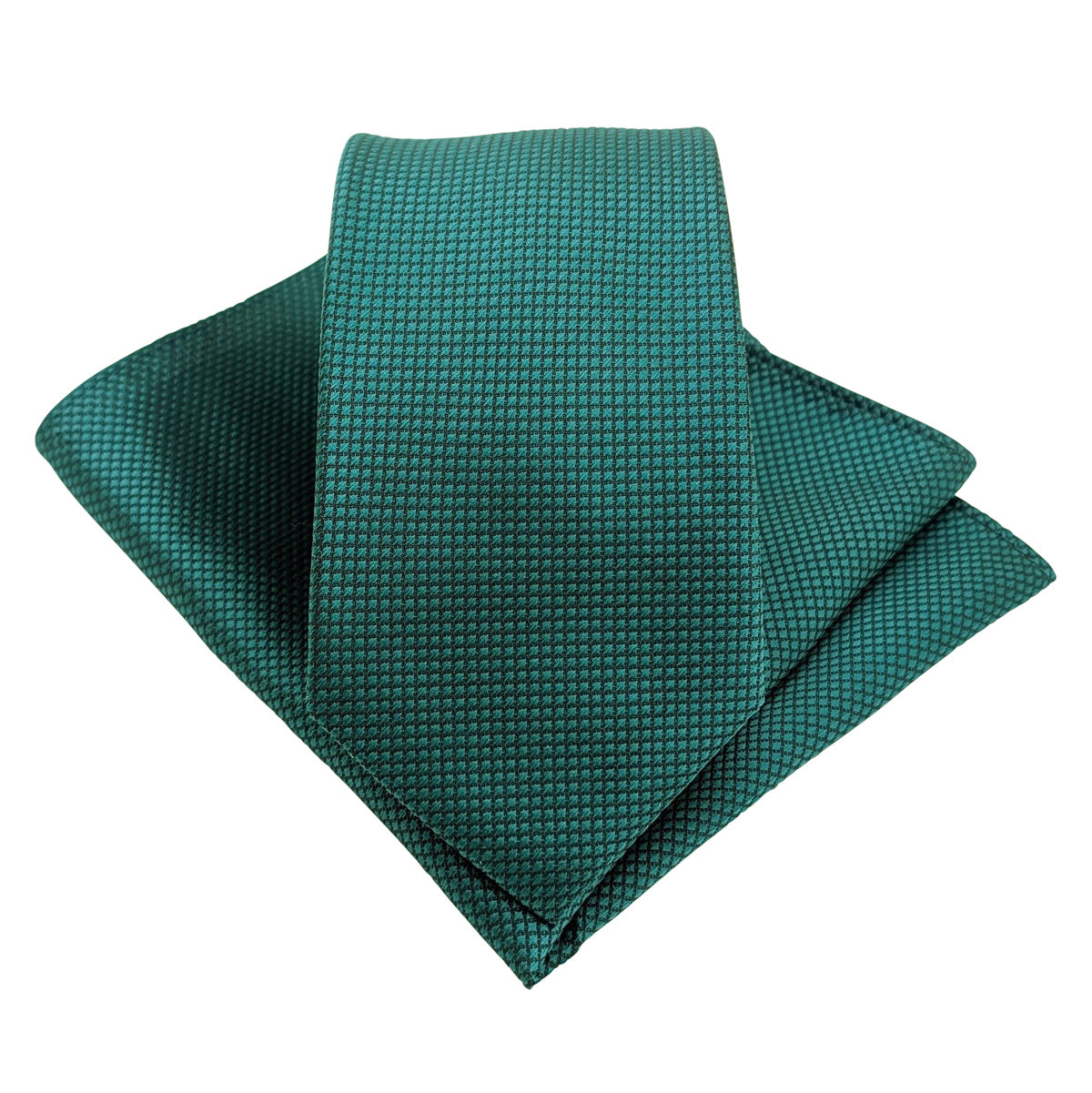 Teal Textured Wedding Tie and Pocket Square Set