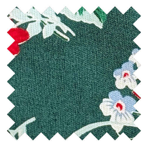 Teal Tropical Floral Cotton Wedding Swatch